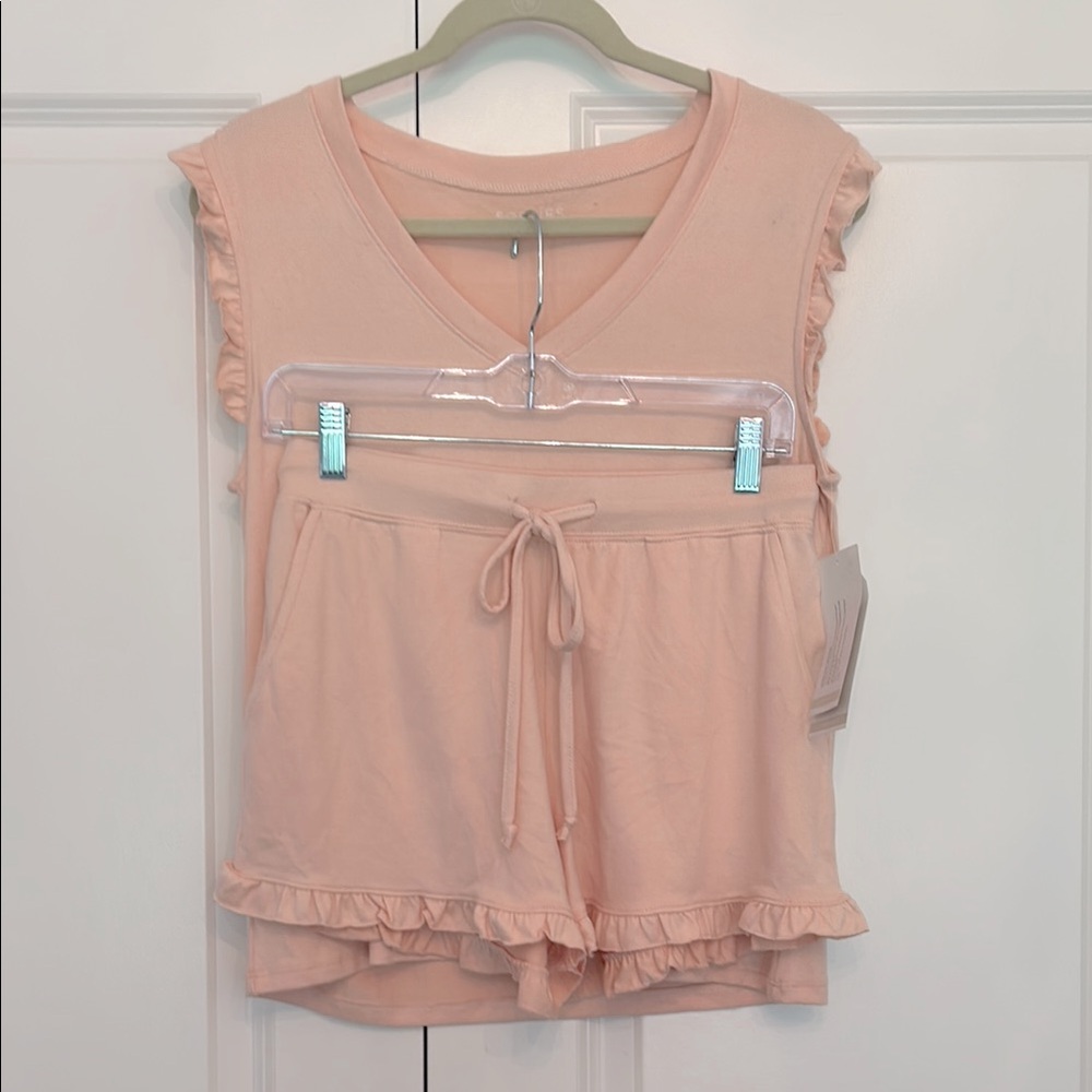 Peach Ruffle Trim Sleep Set